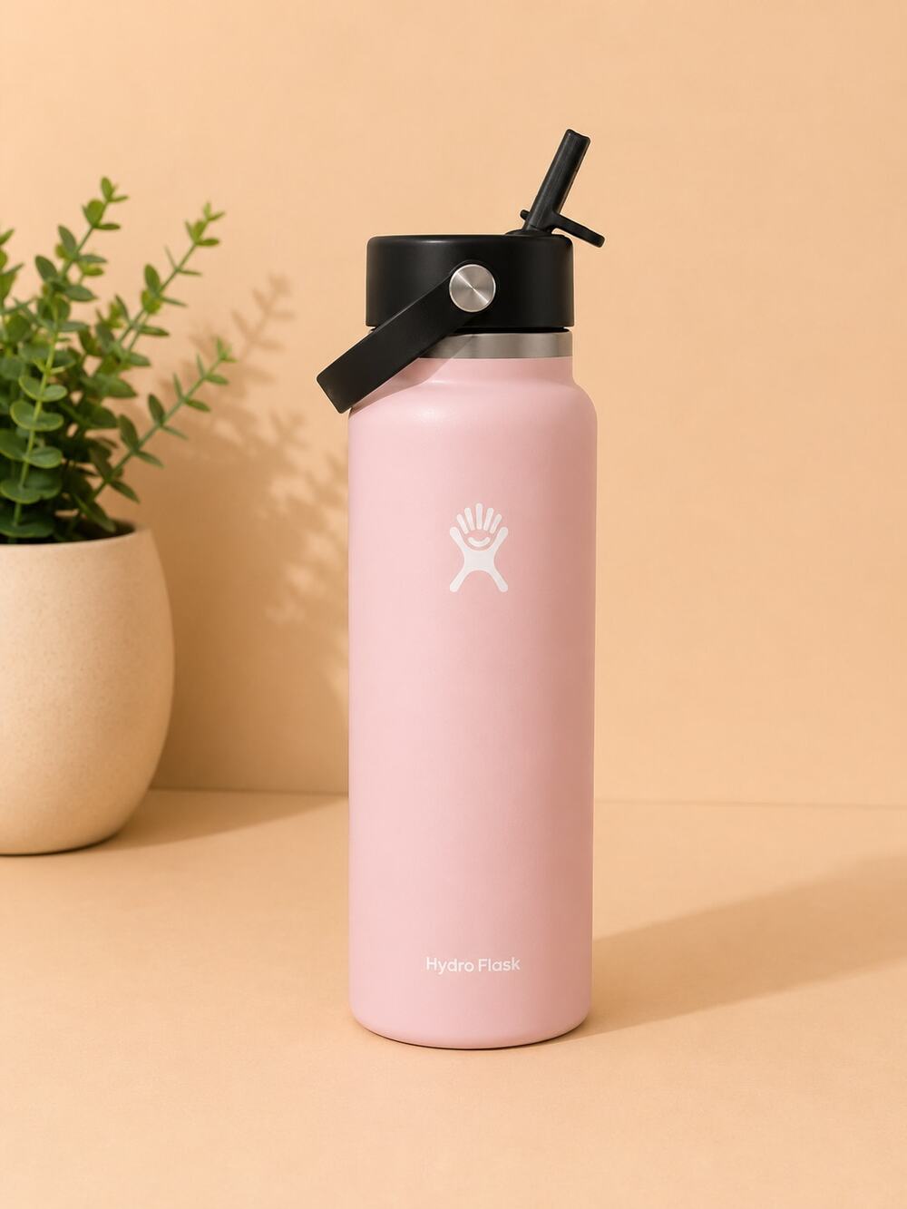 USED Hydro Flask Water Bottle 40 Oz Wide Mouth with Flex Straw Cap - Trillium